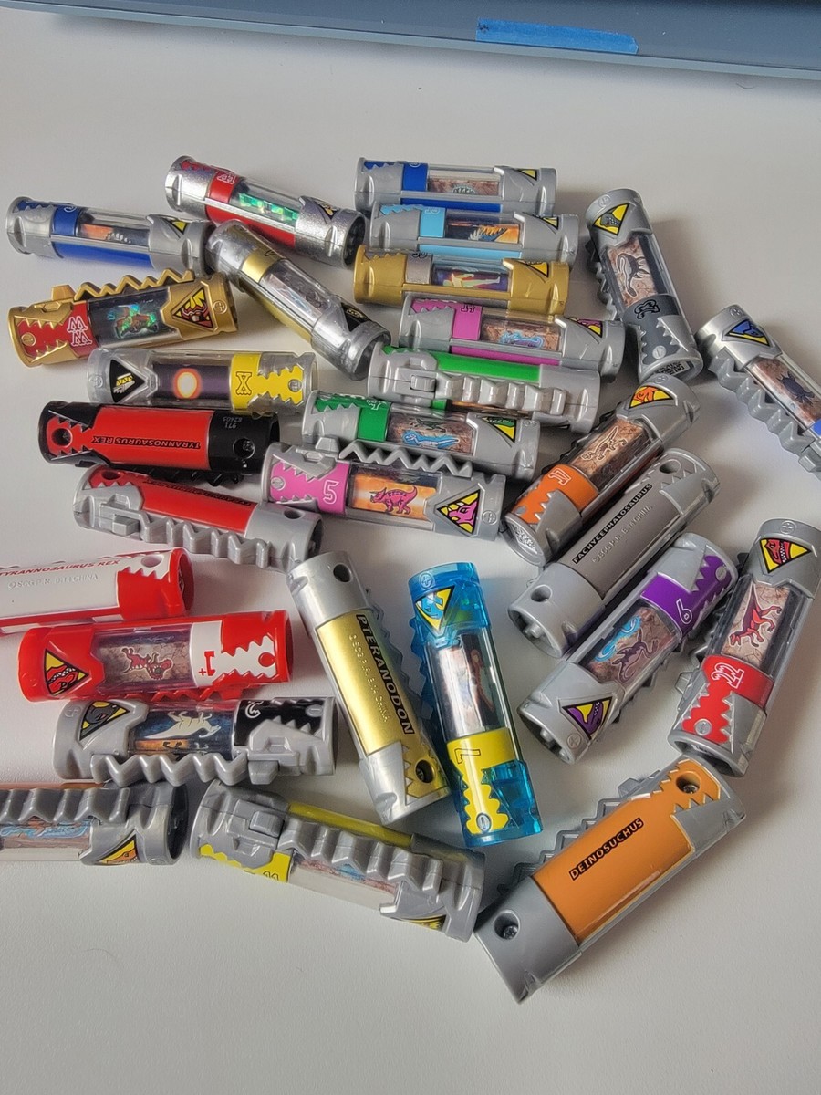Lot Power Rangers Dino Charge : 10 Figurines Dont Tyrannosaure Et Styracosaure