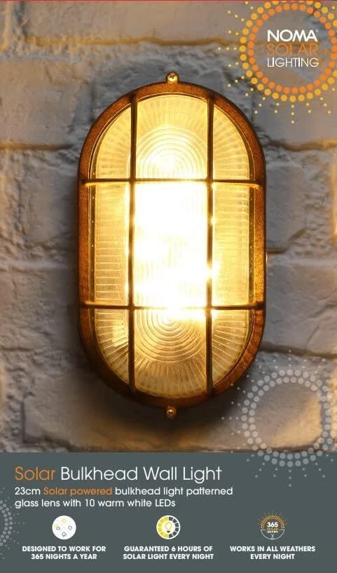Noma Solar Oval Bulkhead Wall Light 23cm eBay