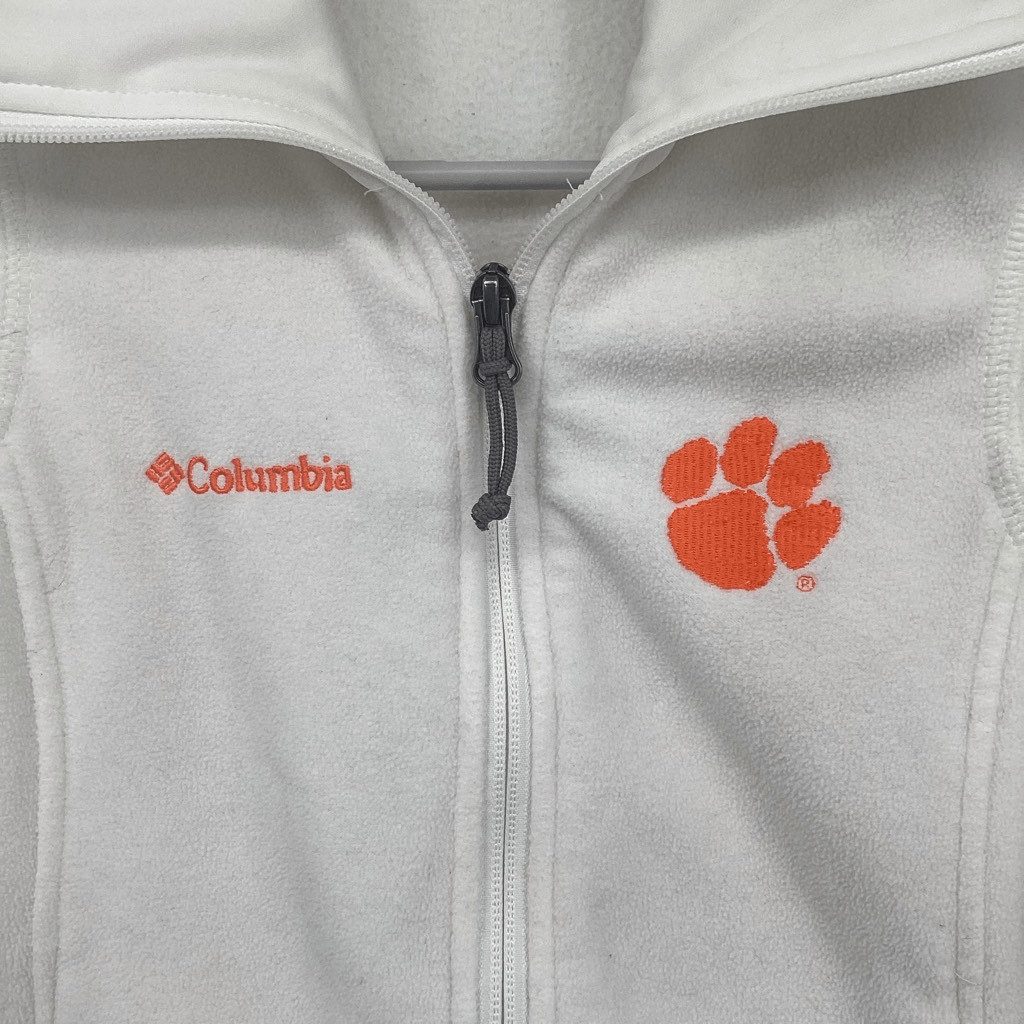 Ladies Columbia Clemson Tigers Full Zip Fleece Vest - White - S thumbnail 4