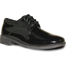 VANGELO Boy Kid Dress Shoes TUX-12KID Fashion Oxford Lace Up Tuxedo Shoes