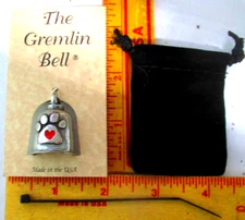 Dog paw Gremlin Bell good luck motorcycle riding biker charm ride guardian mdUSA