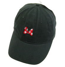 New MINNIE MOUSE Disney Women's Black Baseball Cap Hat Adult Adjustable Cotton