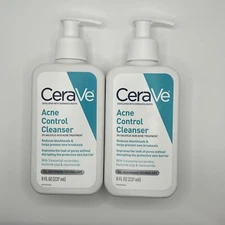 CeraVe Acne Control Cleanser for Blackheads Breakouts 8oz Exp 7/25 2 Pack