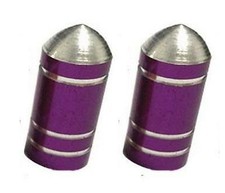 2x Metallic PURPLE Metal Steel Dust Valve Wheel Tyre Caps (DC8) Motorbike M