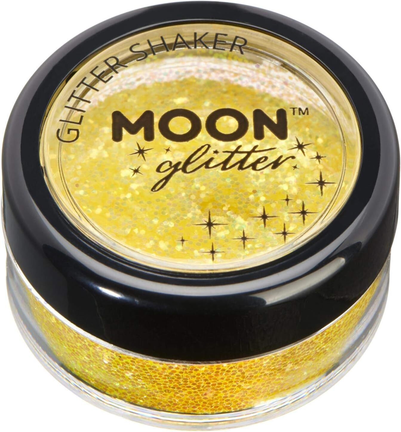 Holographic Glitter Shakers by Moon Glitter - Yellow - Cosmetic Festival Makeup 