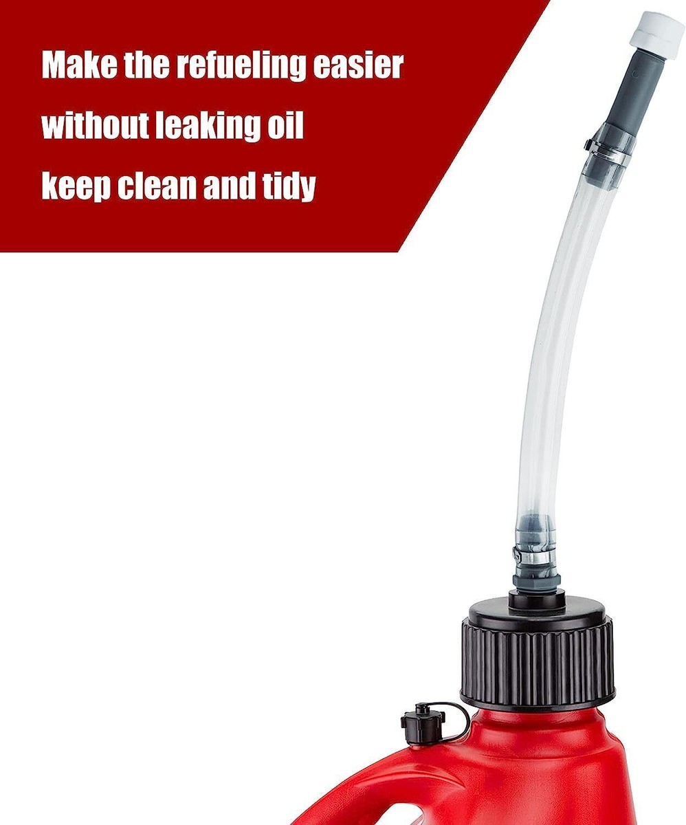 ANEETAFAN Transparent PVC Fuel Jug Hose With Quick Fill Spout - 5.5 Gallon, 14.35 Inch Hose & Hose Bender