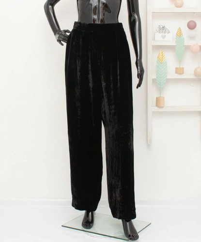 ARKET Trousers Velvet Wide Black High 