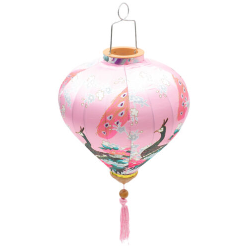  Lantern Decorative Asian Oriental Chinese Silk Peacock Pendant - Picture 1 of 19