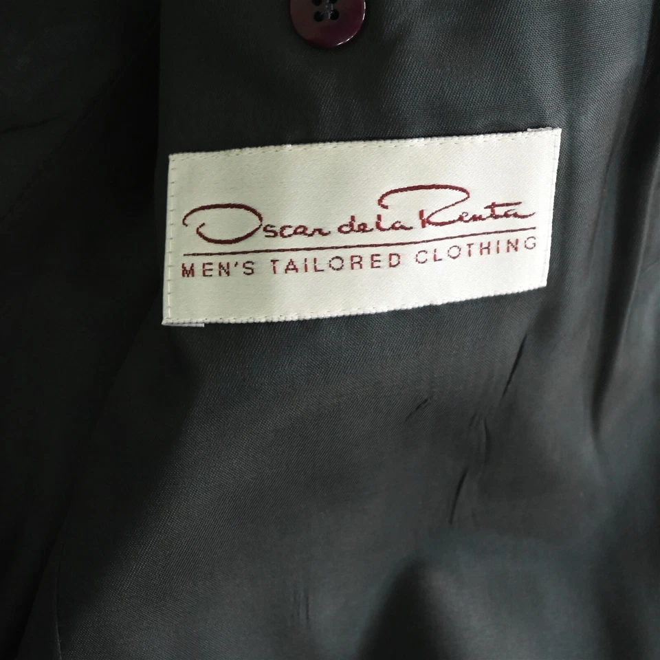 Blazer Abrigo Deportivo Chaqueta Oscar de la Renta 39R 40R Azul Marino Lana Dorado Botón Foto 4 de 4