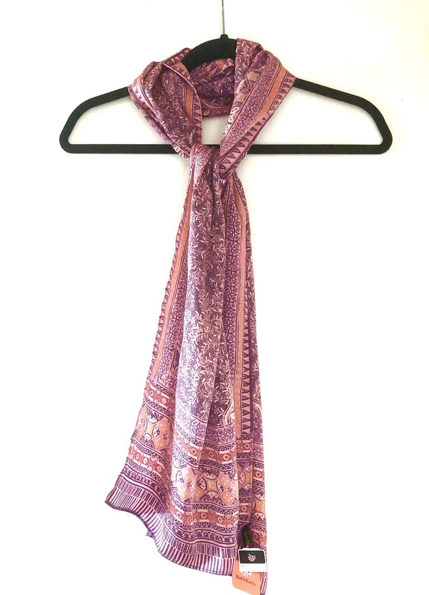 Batik Keris Indonesian Silk Scarf, rectangular scarf in pink and