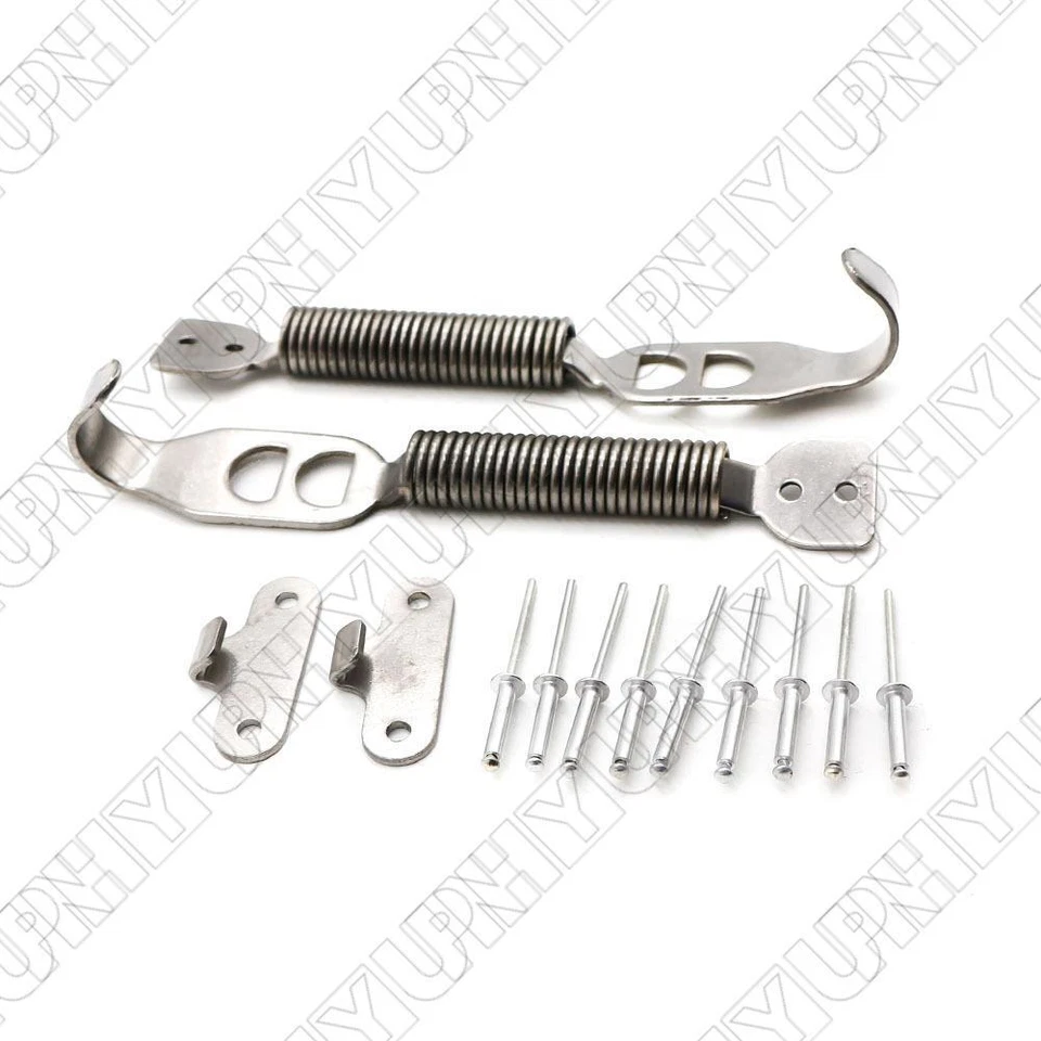Kit de bloqueo de pasador de gancho de montaje universal para carreras Kit de sujeción de resorte de cierre plateado Foto 2 de 4