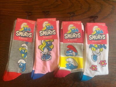 Womens Smurfs Socks 4 Pair ~ NEW With Tags