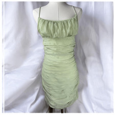 Babydoll Mini Dress Womens Size M Ruched Cottagecore Romantic Fairy Soft Girl