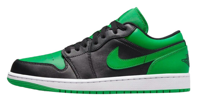 Air Jordan 1 Low Black Lucky Green Sneaker