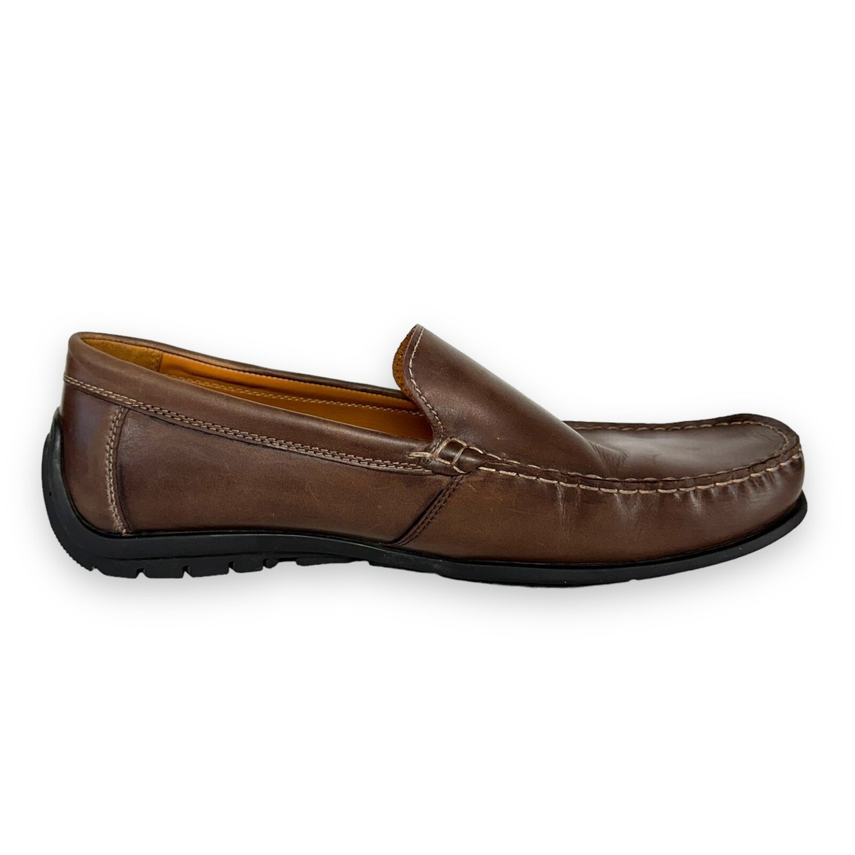 Ecco Mens US 13-13.5 EU 47 Genuine Brown Leather Moc Toe Slip On Driving Loafers Amazon.com | ECCO Men main image 4