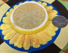 Faux Fake Play Food Replica LEMON Slice Citrus Fruit Treat 3D MAGNET FLEM8