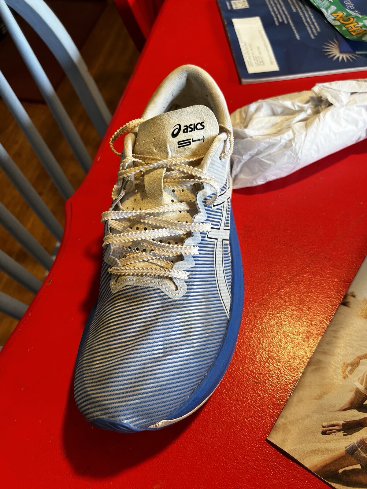 ASICS Running  Shoes S4 Illusion Blue/White US Size 10-image