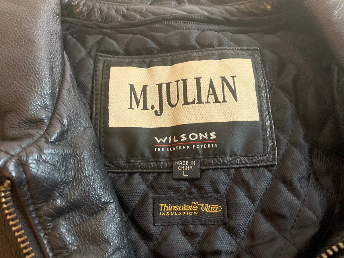 Wilsons Leather M. Julian Mens Black Leather Jacket Size Large