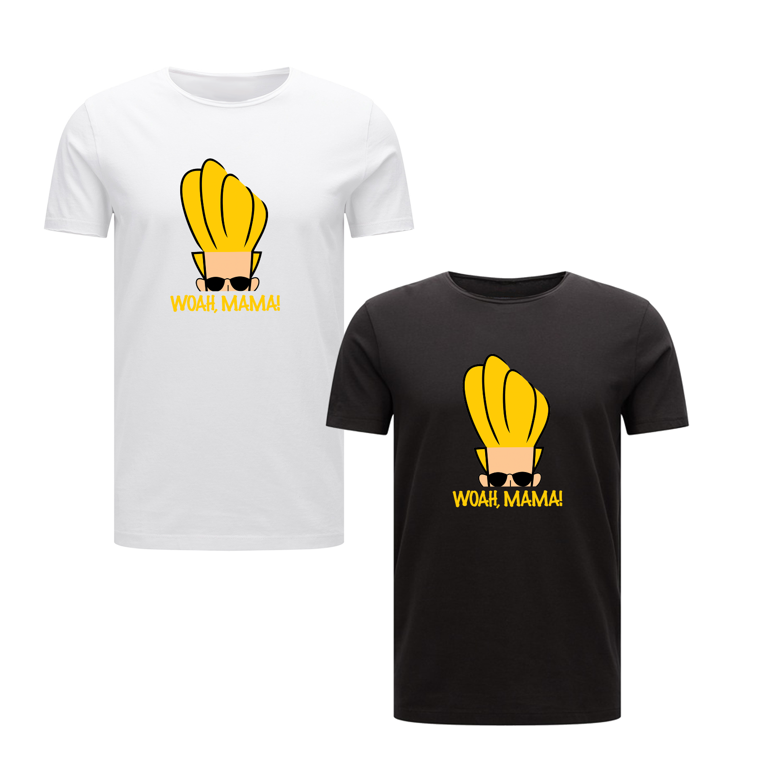 Whoa,Mama Johnny Bravo Printed Cool Fashion T-shirt Top Quality Bravo Creation
