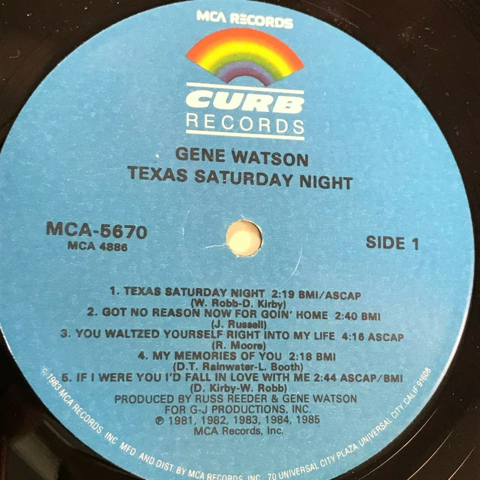 GENE WATSON Texas Saturday Night 1985 USA Vinyl LP EXCELLENT CONDITION - Image 3 of 4