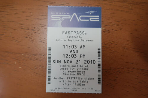 Disney FASTPASS Mission : ESPACE - EPCOT - Photo 1/1