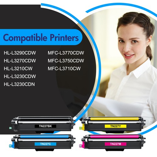 TN227 High Yield Toner Cartridges 4 Pack TN227 TN223 Compatible Replacemen - Picture 3 of 6