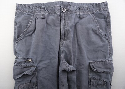 Men's Sub Culture Ripstop Cargo Shorts Black 100% Cotton Size 34