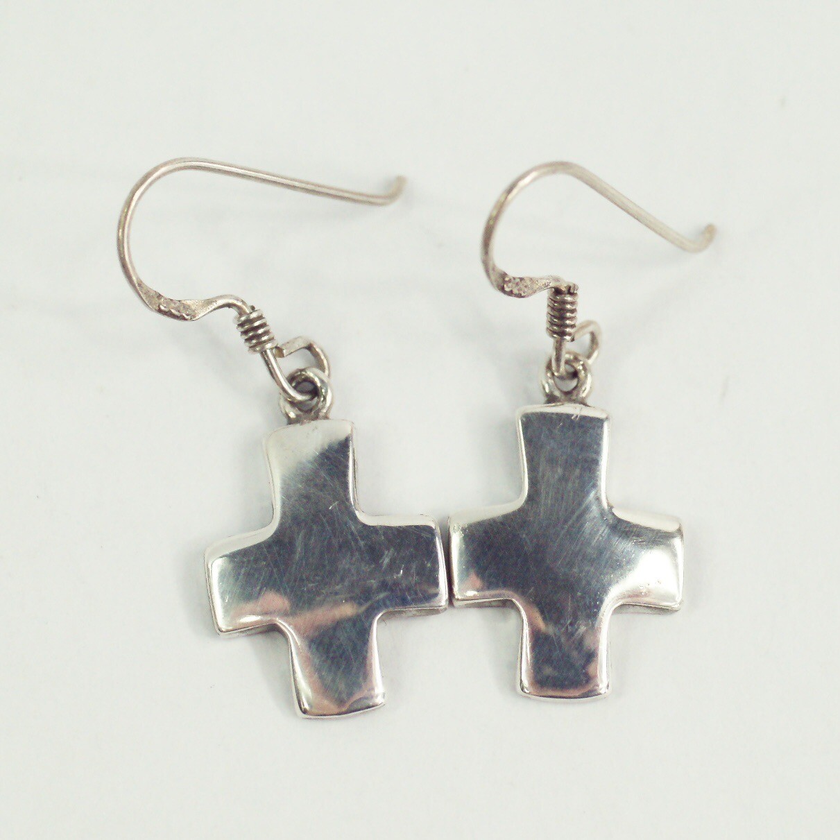 Sterling Silver Hook Drop Dangle Smooth Shiny Sim… - image 3