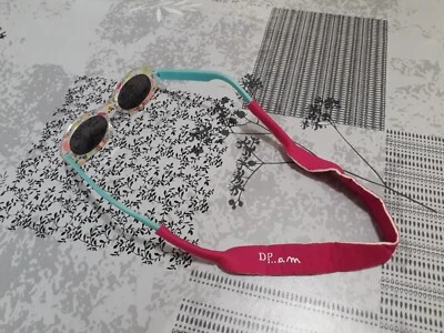 Attache lunettes pour enfant DPAM en tissu rose NEUF - Photo 1/2