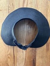 Women Summer Black Sun Beach Visor Foldable Roll Up Wide Brim Open Top Cap