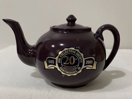 Vintage 2005 Uhl Collectors Society 20th Anniversary Purple Teapot Commemorative
