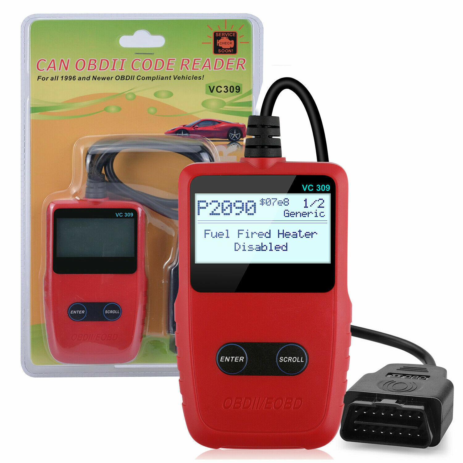 EOBD OBDII Car Scanner Code Reader Auto Fault Engine Diagnostic Reset Tool VC309-image