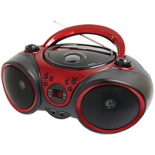 3-Watt RMS Portable Stereo CD Player with AM/FM Stereo Radio Red