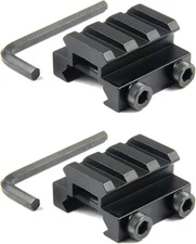 TACFUN 2PCS Flat TOP Half 1/2 INCH Mini Riser Block Mount 3 Slot Picatinny... 