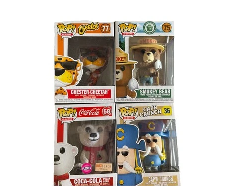 Funko Pop Ad Icons Lot Of 4 Chester Cheetah, Coca-cola, Smokey Bear, Capt Crunch