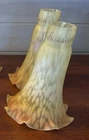 Two Vintage Lily Pad Tulip Lamp Replacement Shades Yellow & Pink