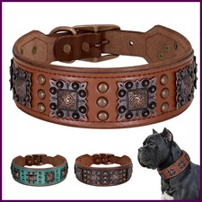 Collare per cani a punta cool per cani di taglia media grande vera pelle Pitbull Bulldog