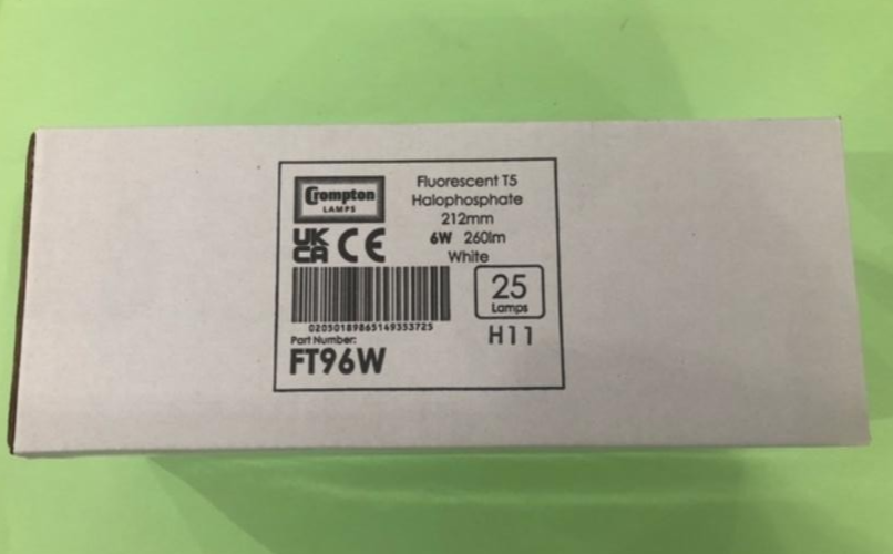 25 x Crompton 6 Watt 9"" 6w Cool White T5 Fluorescent Tube caravan emergency BOX
