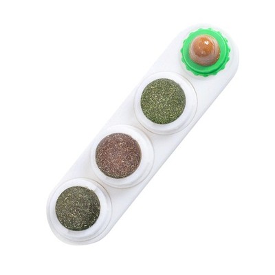 Catnip Balls for Wall, 4 Slots - Mint, Wooden Vine, Insect Fruit, Cat Candy, ...