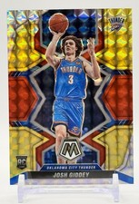 2021-22 Panini Mosaic Josh Giddey Choice Fusion Red Yellow Prizm /88 #210 RC OKC