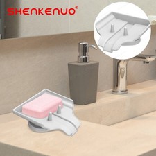 Bathroom Kitchen Soap Holder Waterfall Drain Sponge Brush Storage Tray