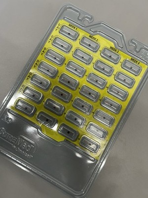 4 mal täglich wöchentlich Erkältungsversiegelung Medikamente Blisterpackung (4er Pack) extra klein