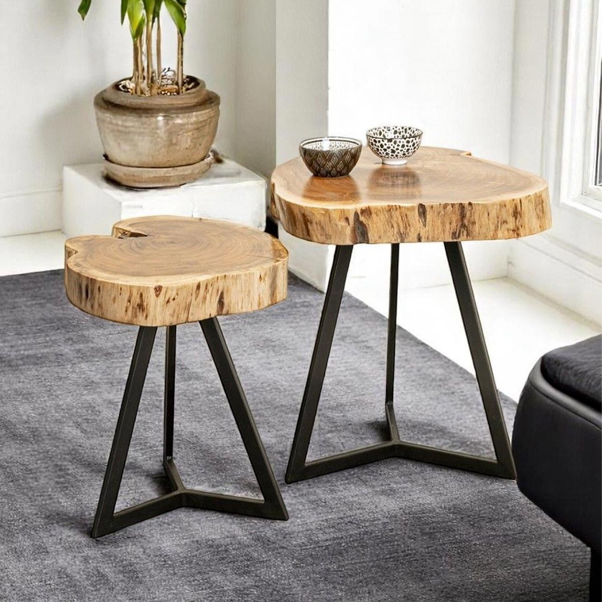 Table d'appoint bois Nara 50cm : la solution gain de place design - 3