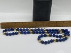 13k Yellow Gold Lapis Lazuli Vintage Beaded Necklace 98.1g — photo 7