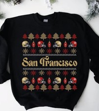 San Francisco 49ers Ugly Christmas Holiday Sweater Adult Unisex Black XL