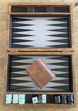 Vintage Magnetic Backgammon Set Folding Travel Case Complete Magnet Pieces
