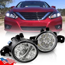 For Nissan Altima 2016 2017 2018 PAIR LED Front Bumper Fog Lights Lamps W/Bulbs