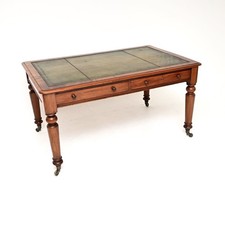 Antique Victorian Mahogany Partners Desk / Writing Table