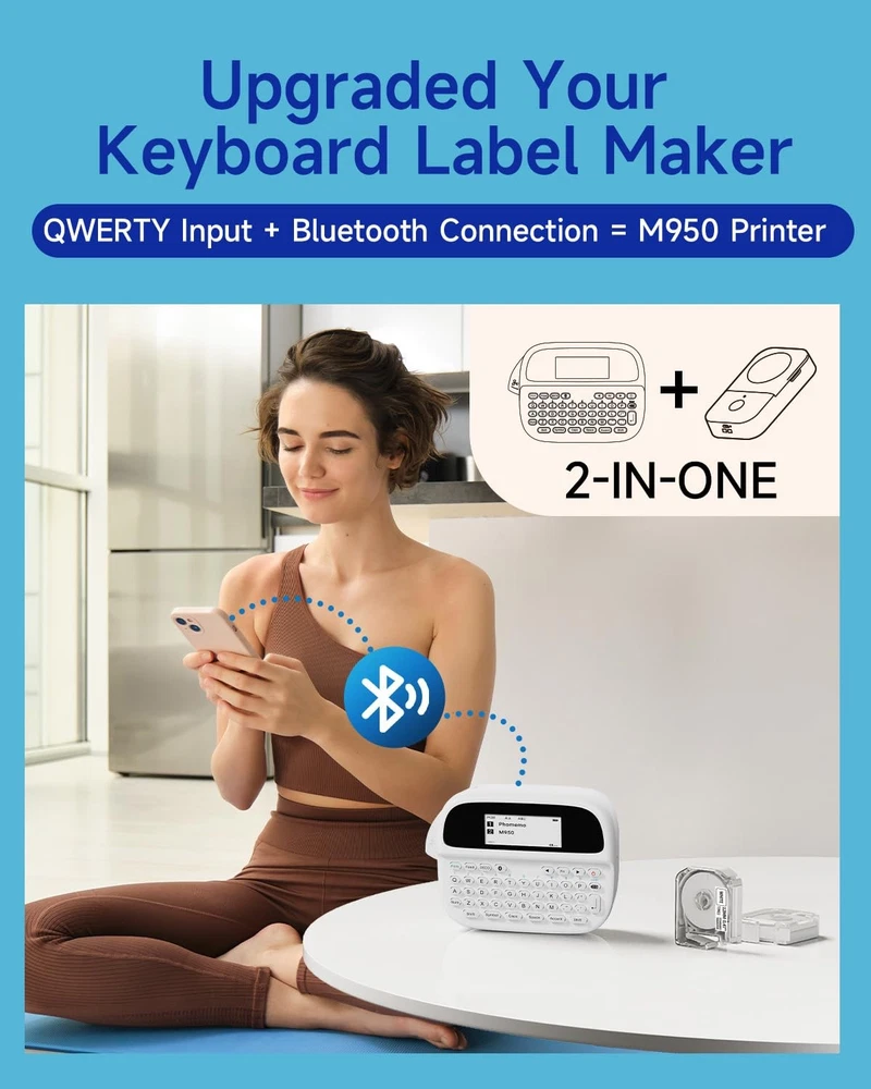 Waterproof Bluetooth Label Maker Machine with QWERTY Keyboard and Rechargeable Battery Waterproof Bluetooth Label Maker Machine with QWERTY Keyboard and Rechargeable Battery
