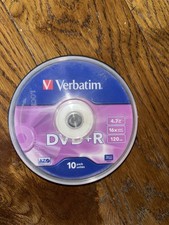 Image of VERBATIM DVD+R  BLANK DISCS 10 SPINDLE DVD+R 4.7GB 16x-43498 Non Print